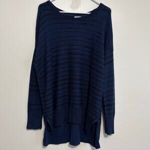 Style & Co Blue High-Low Sweater 1X – Loose Knit Scoop Neck